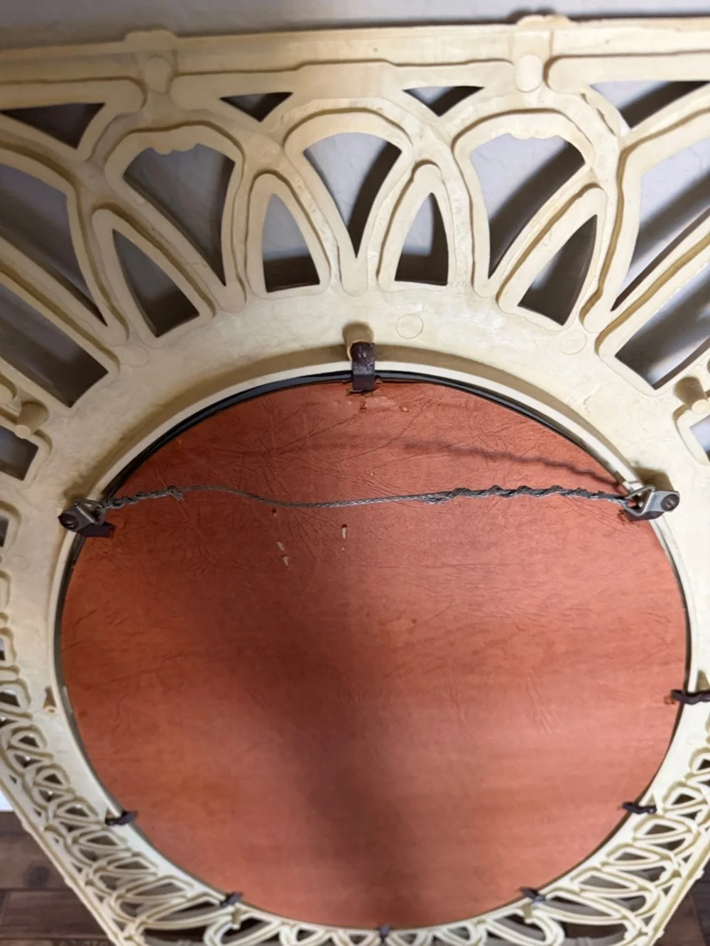 Faux Rattan Wicker Oval Mirror in a Burwood Frame Bohemian Mid-Century